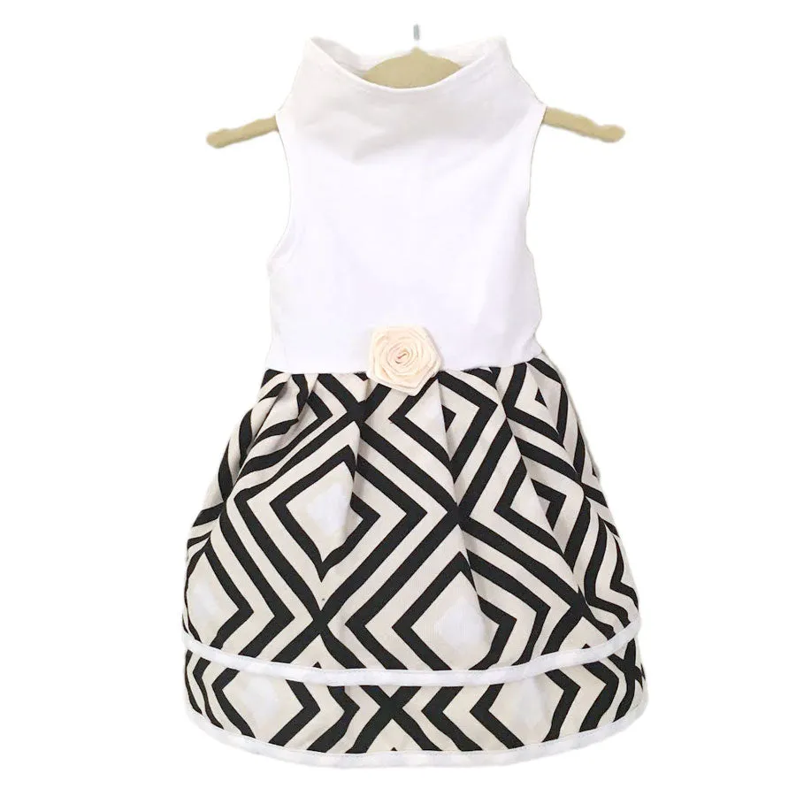 500D Geometric Print Dress