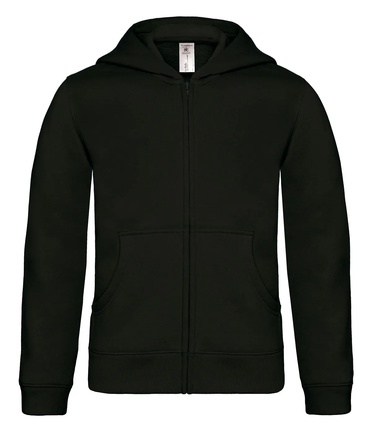 Black - B&C Hooded full-zip /kids