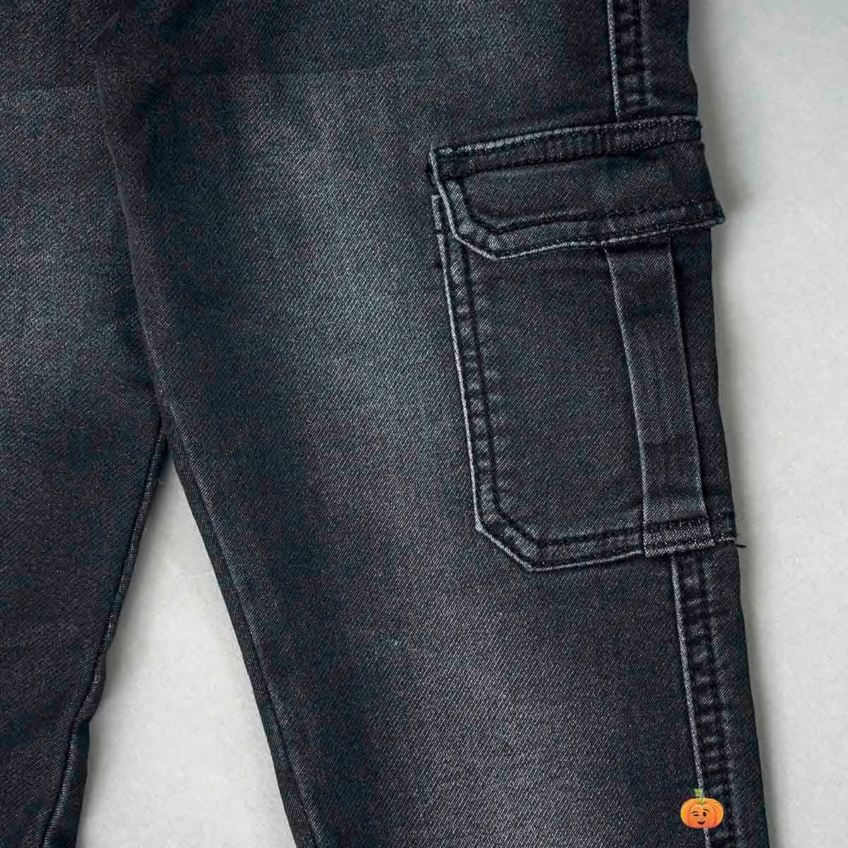 Black Drawstring Boys Jogger Pants