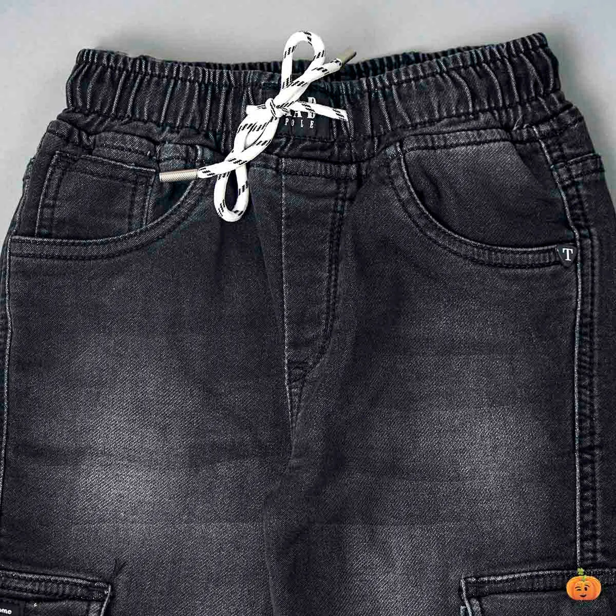 Black Drawstring Boys Jogger Pants