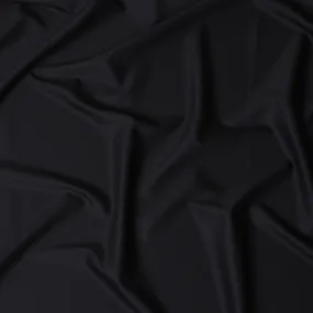 Black Satin Wool Suiting Fabric, Refined Italian Quality, 150cm Width - 4 Mtrs Piece-D17761