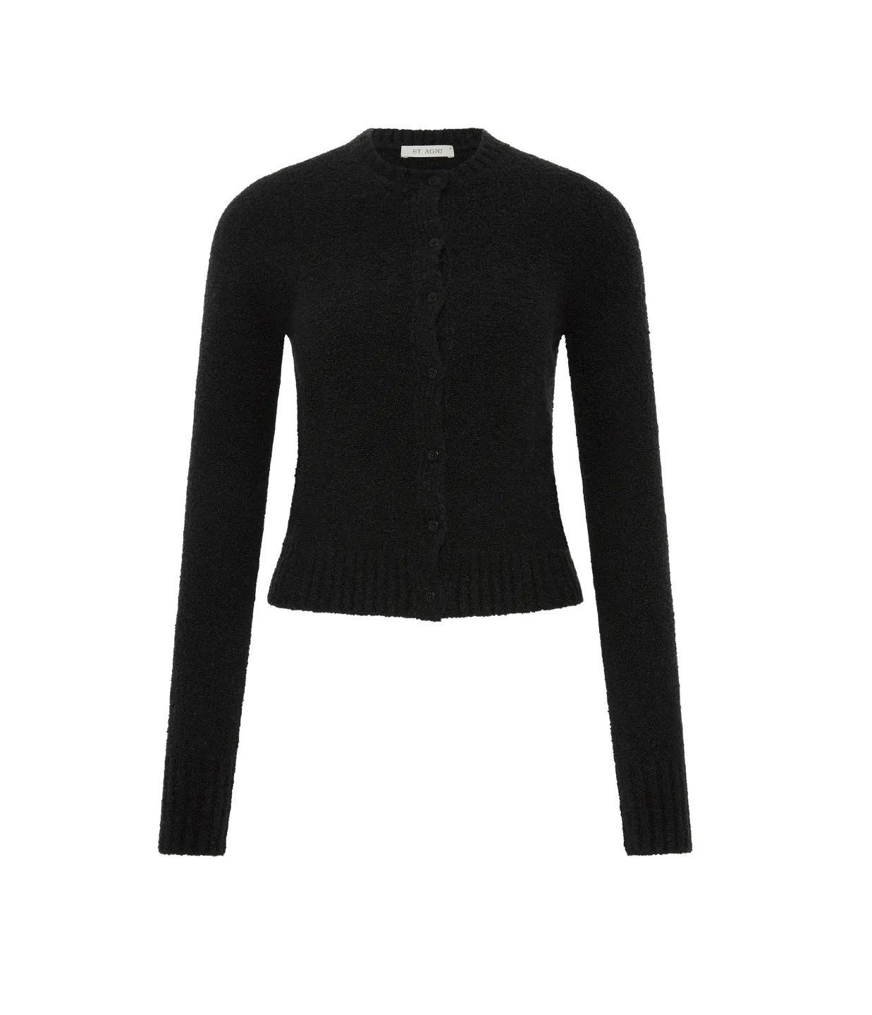 Boucle Wool Cardigan - Black