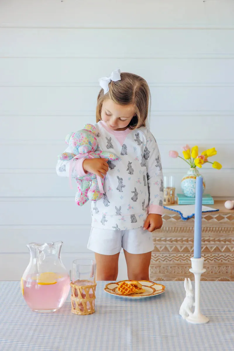 Broad St. Bunnies Crewneck with Palm Beach Pink