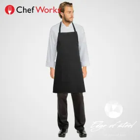 Chefworks Black Bib Apron No Pocket