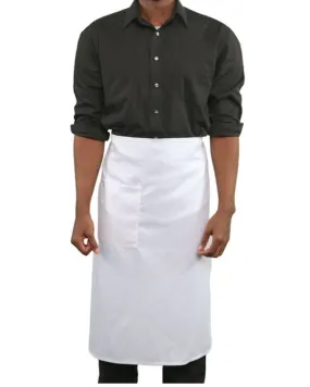 Full length one pocket Bistro Apron - White Color