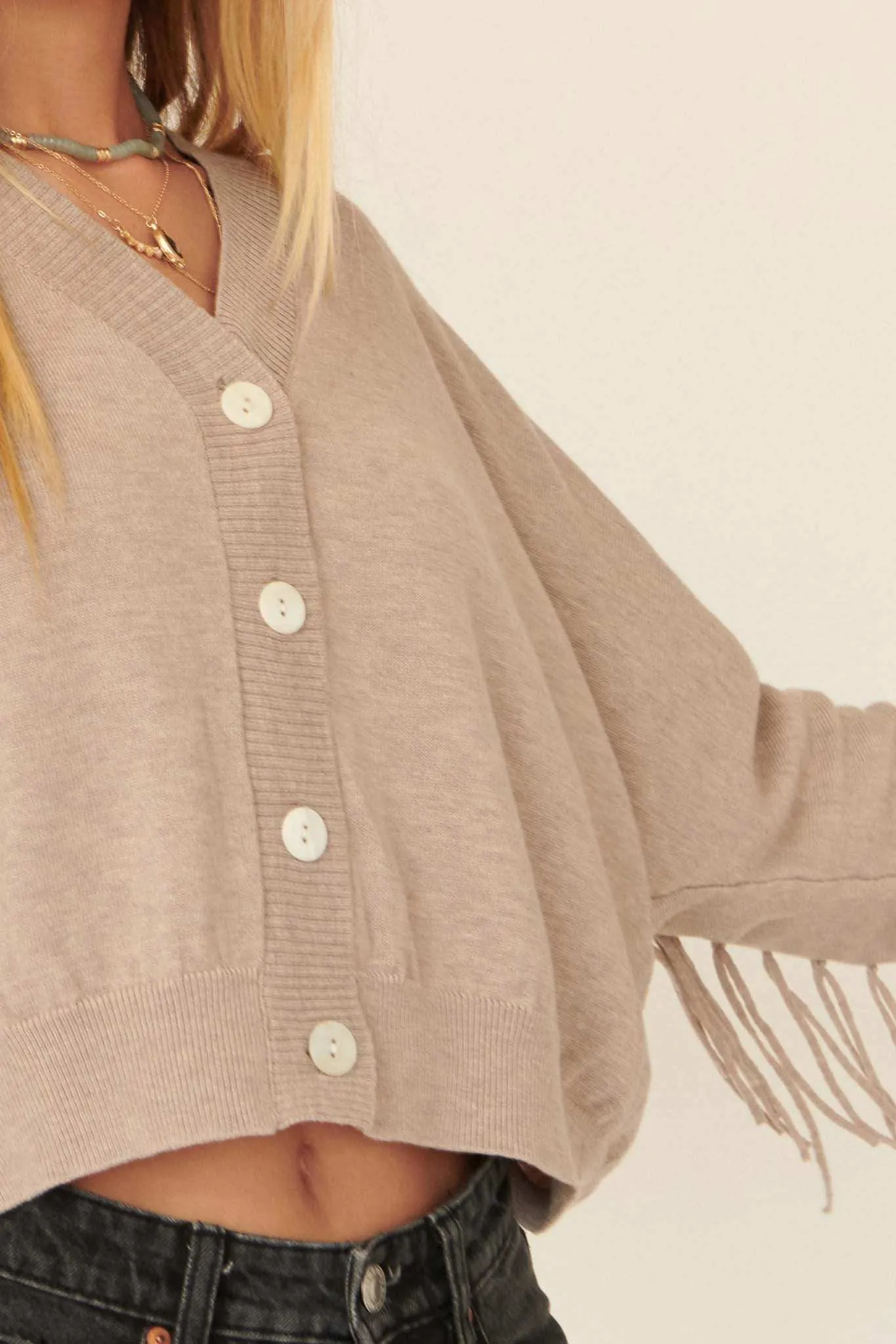 Fun Lovin' Solid Fringe Cardigan