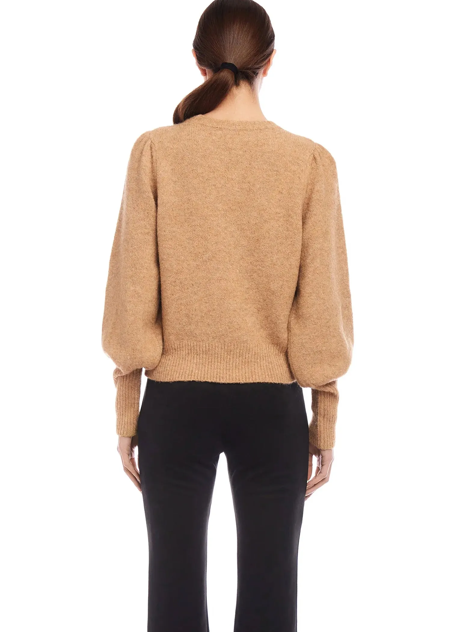 Lia Shirred Sleeve Sweater in Almond - Fifteen Twenty