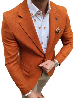 Men's Business Solid Color Notch Lapel Suit Jacket