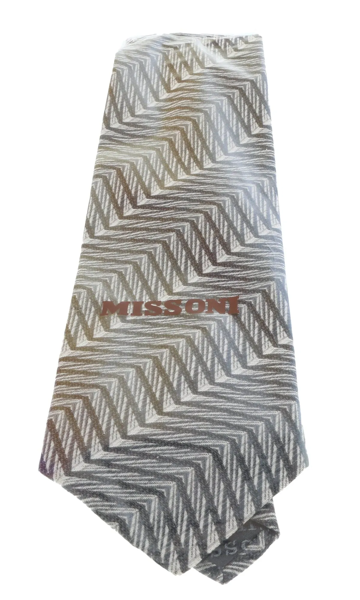 Missoni I0822 Black/Cream Herringbone Pure Silk Tie