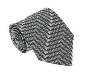 Missoni I0822 Black/Cream Herringbone Pure Silk Tie