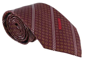 Missoni Micro Floral Marroone Woven Pure Silk Tie