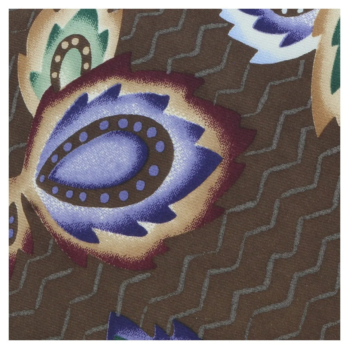Missoni U1452 Brown/Blue Chinoiserie Pure Silk Tie