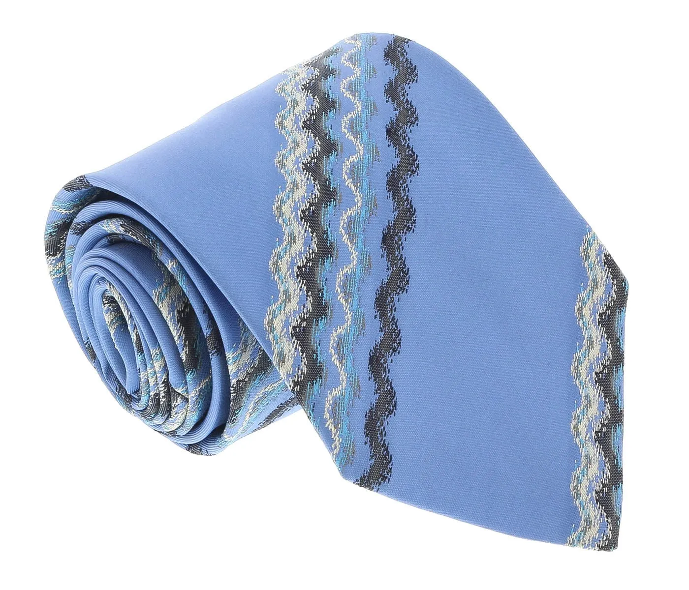 Missoni U3829  Blue Sharkskin Pure Silk Ties
