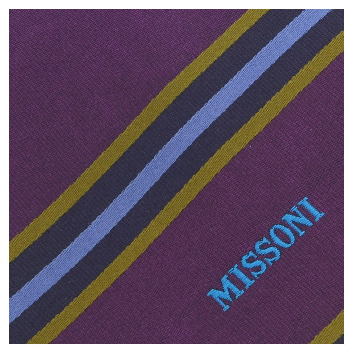 Missoni U5029 Purple/Gold Regimental Pure Silk Tie