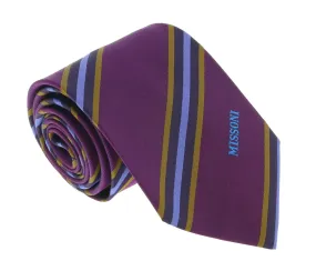 Missoni U5029 Purple/Gold Regimental Pure Silk Tie
