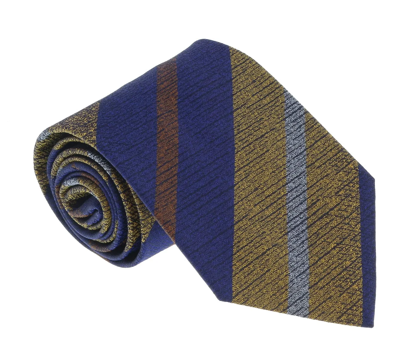 Missoni U5068 Navy Blue/Gold  Regimental  Pure Silk Tie