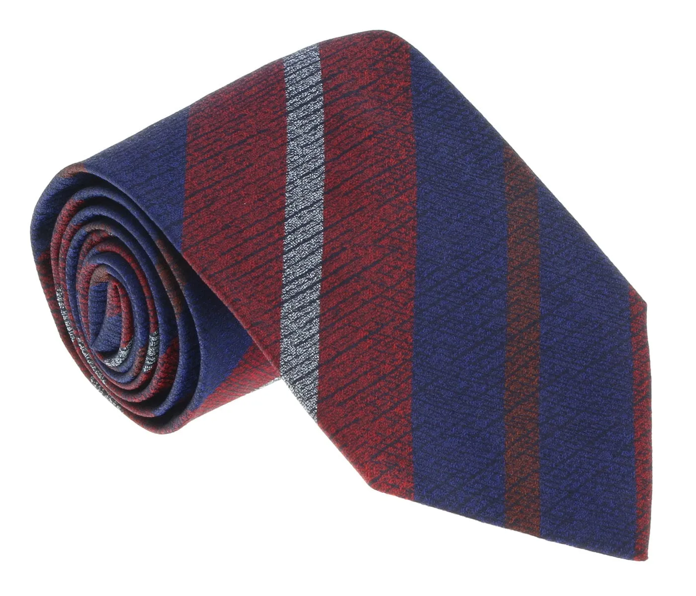 Missoni U5068 Red/Blue Awning Pure Silk Tie