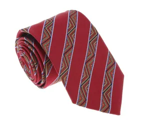 Missoni U5128 Red/Gold Awning Pure Silk Tie