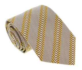 Missoni U5325 Gold/Brown Micro Check Pure Silk Tie