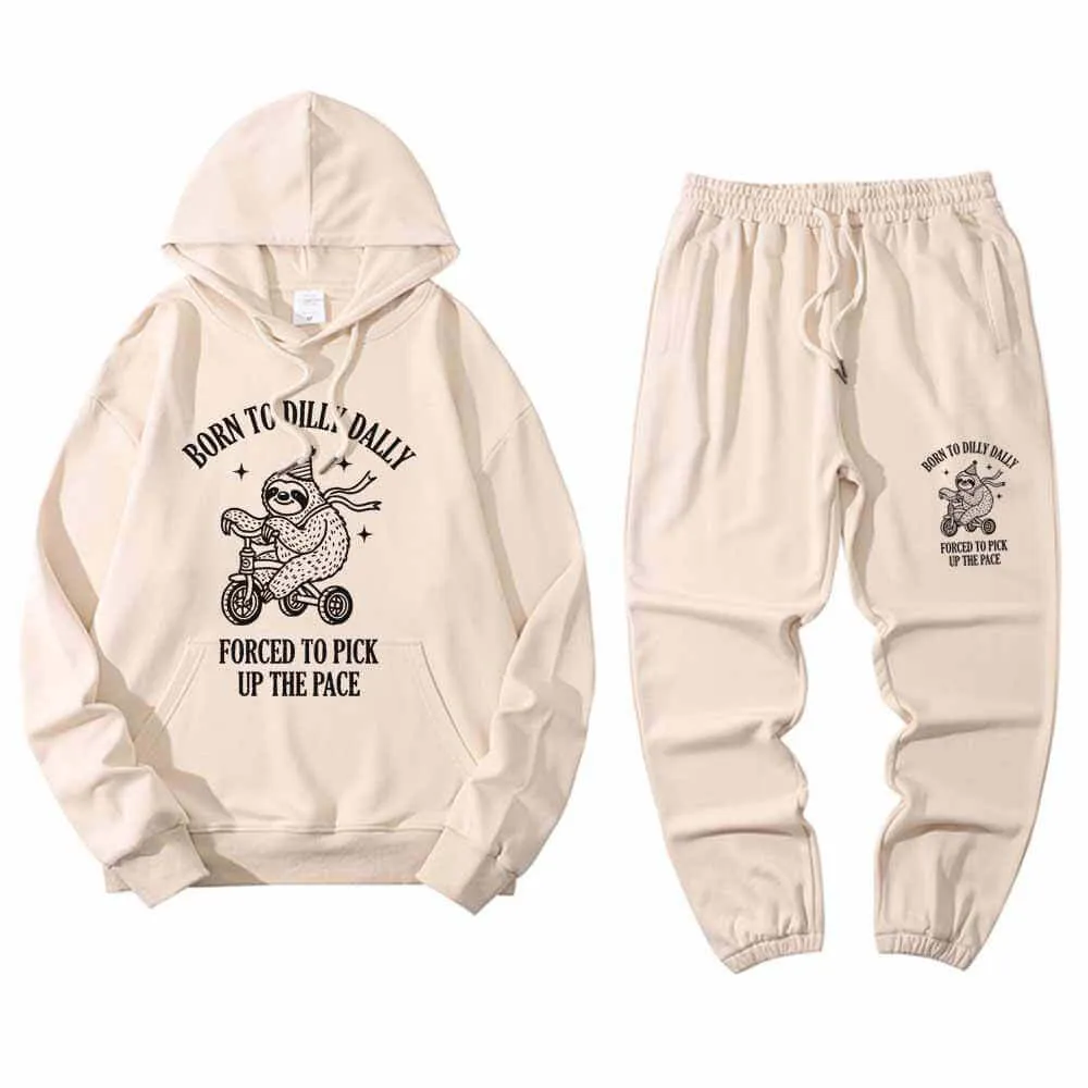 Multicolor Born To Dilly Dally Hoodie Pants Set