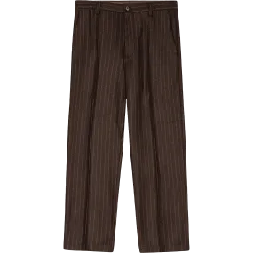 Paw Wide Leg Relaxed Trouser - Brown Stripe