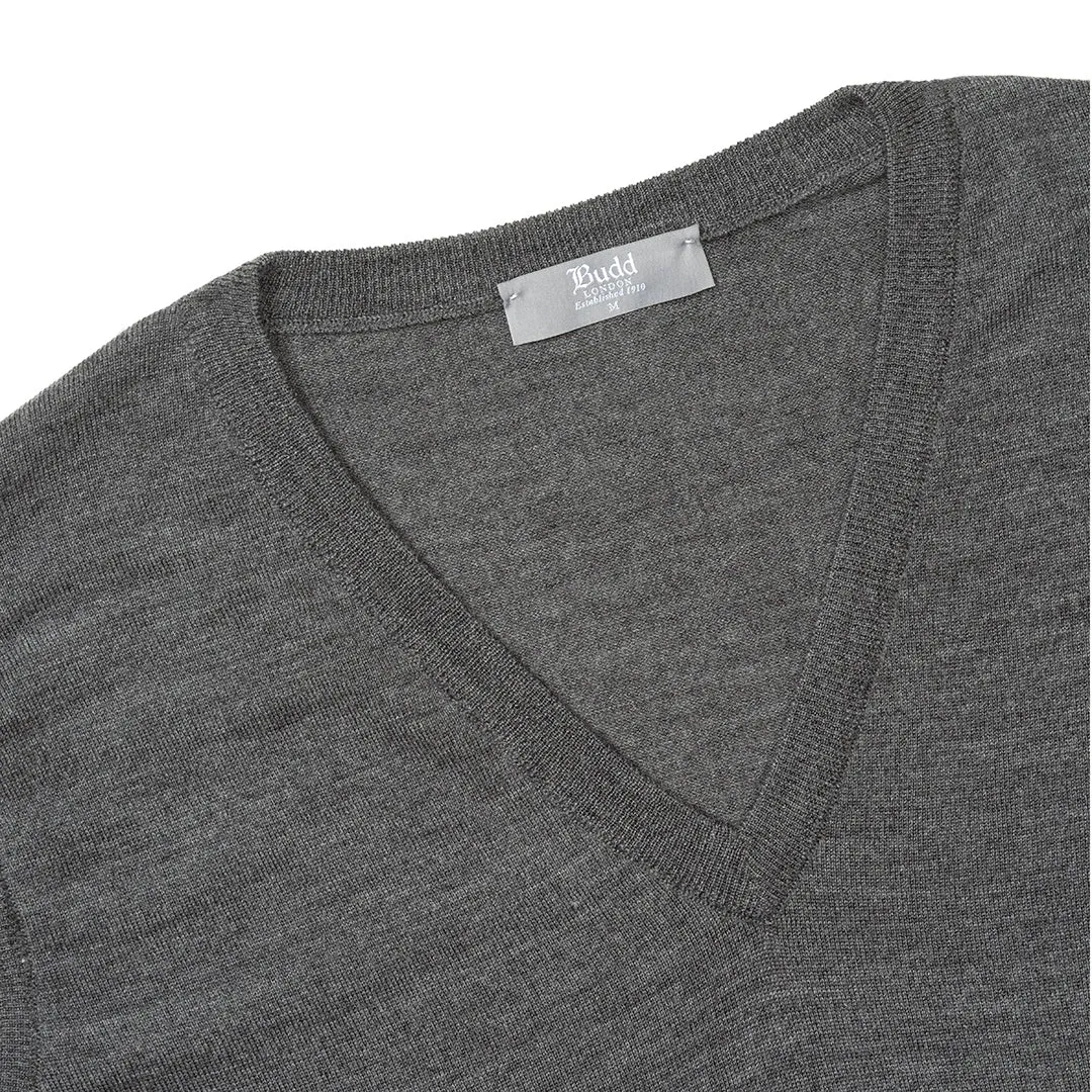 Plain Wool Slip Over Jumper in Smoke