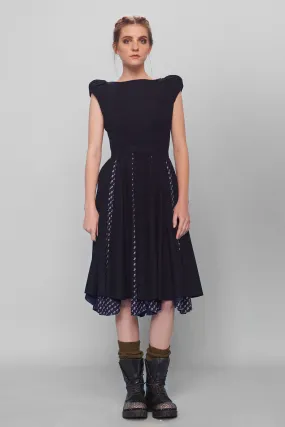 RITA dress - Navy / Indigo print