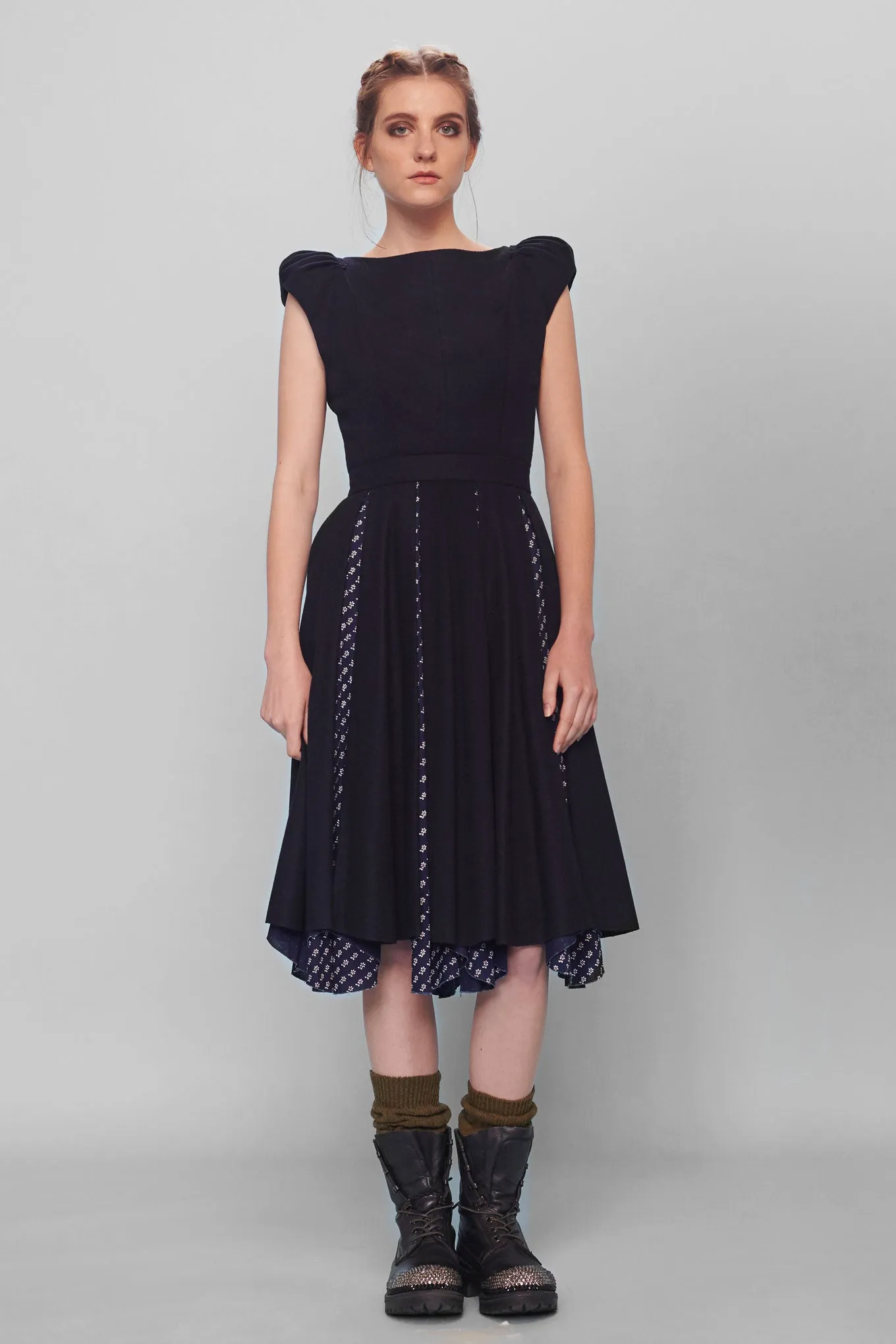 RITA dress - Navy / Indigo print