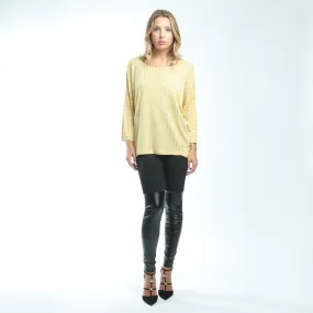 Silk Printed Long Sleeve Women's Top - Yellow