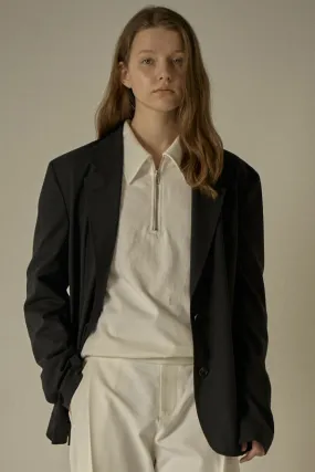 Summer-Wool Relaxed Jacket - Black