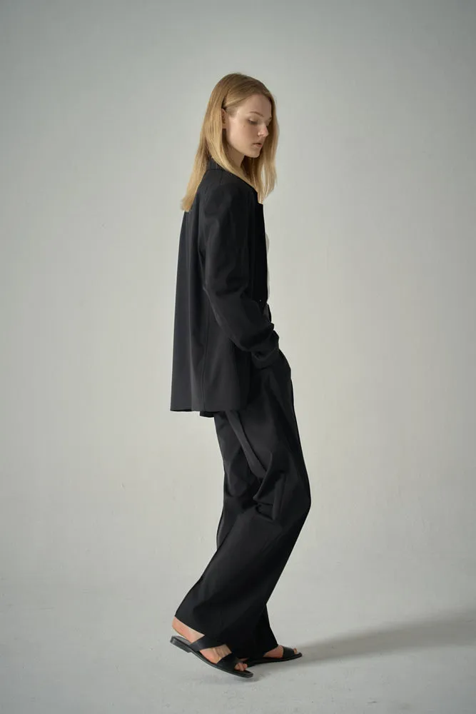 Summer-Wool Relaxed Jacket - Black