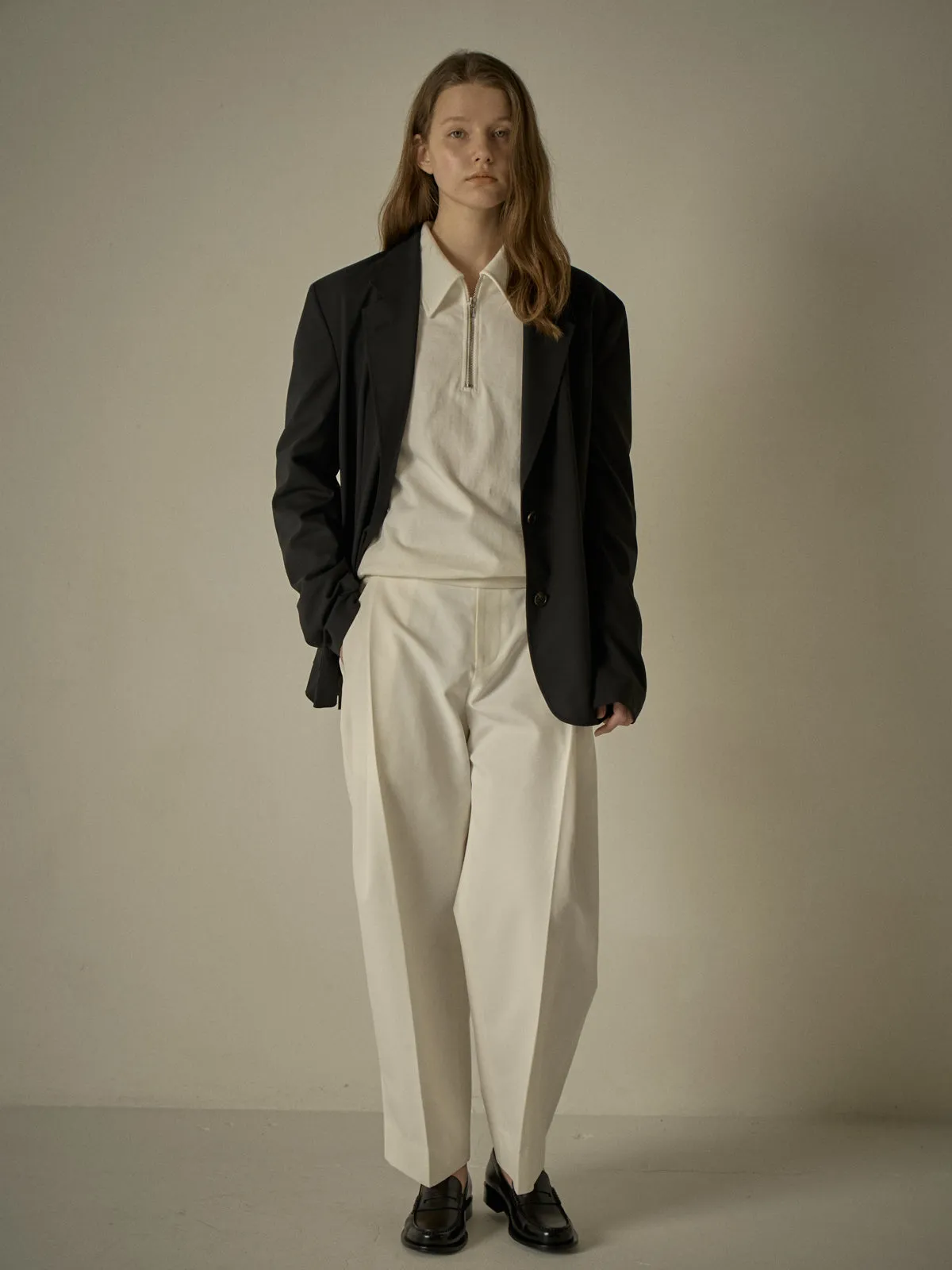 Summer-Wool Relaxed Jacket - Black
