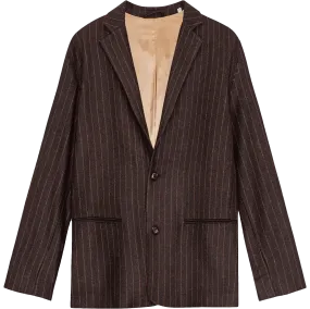 Timo Wool Blend Blazer - Brown Stripe
