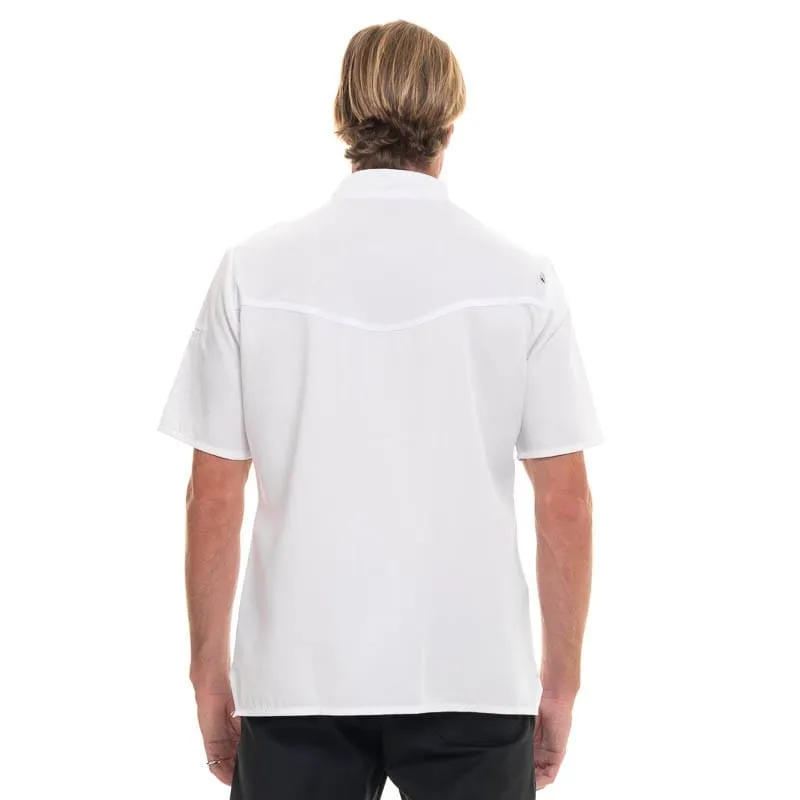 White Short Sleeve Kitchen Coat Balsa - ROBUR