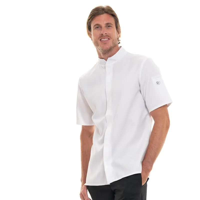 White Short Sleeve Kitchen Coat Balsa - ROBUR