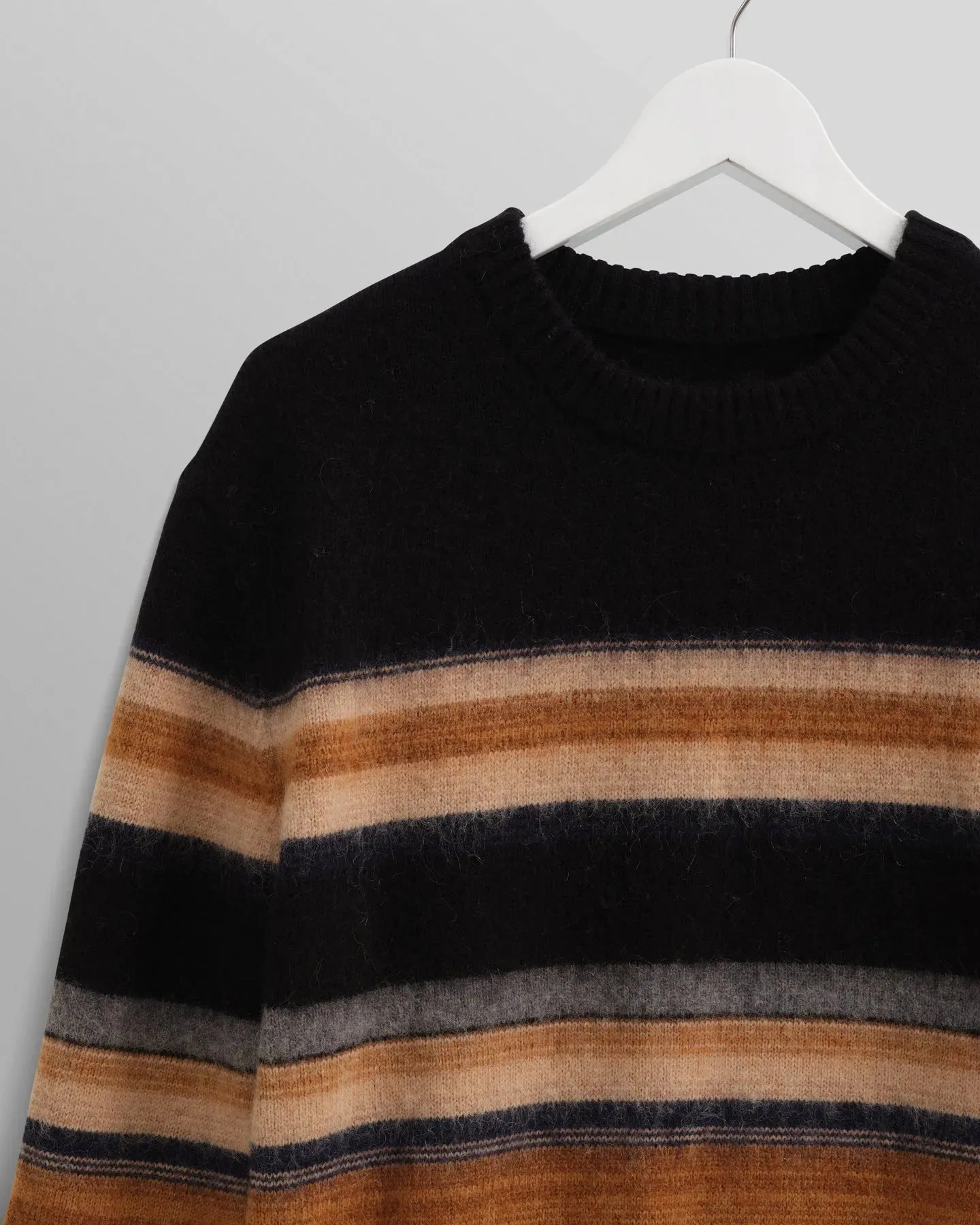 Wilde Crewneck Knit - Black Brush Stripe