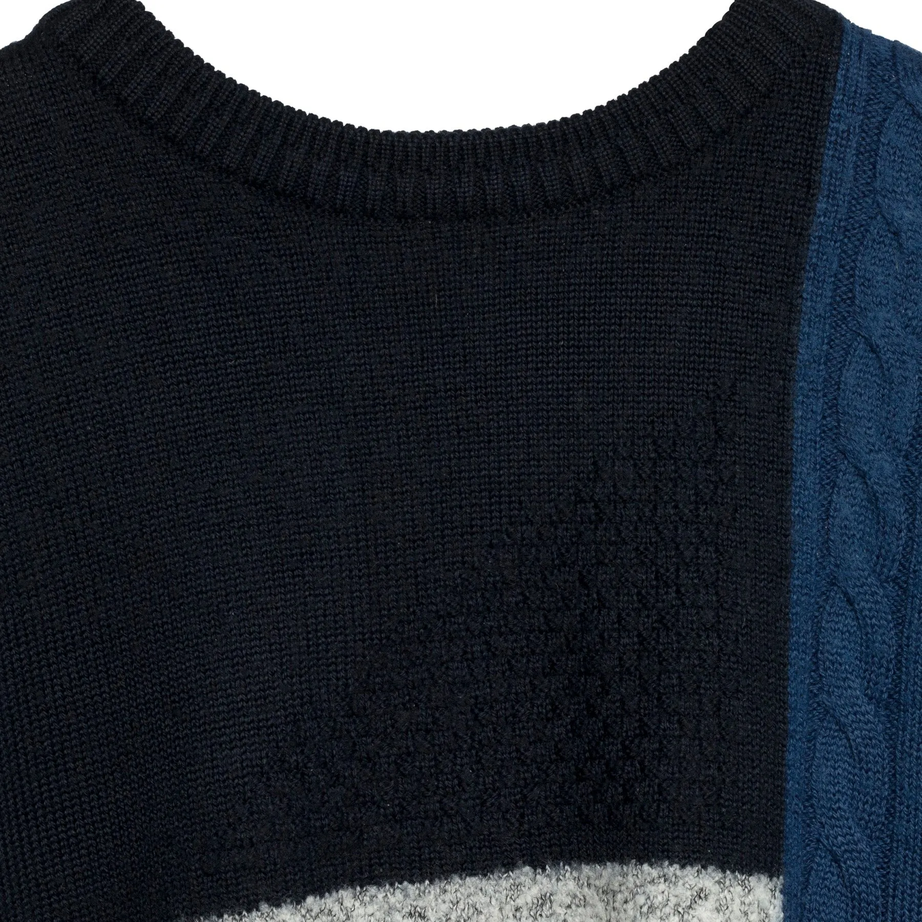 Wool Cable Basketweave Panel Knit Drop Shoulder Jumper