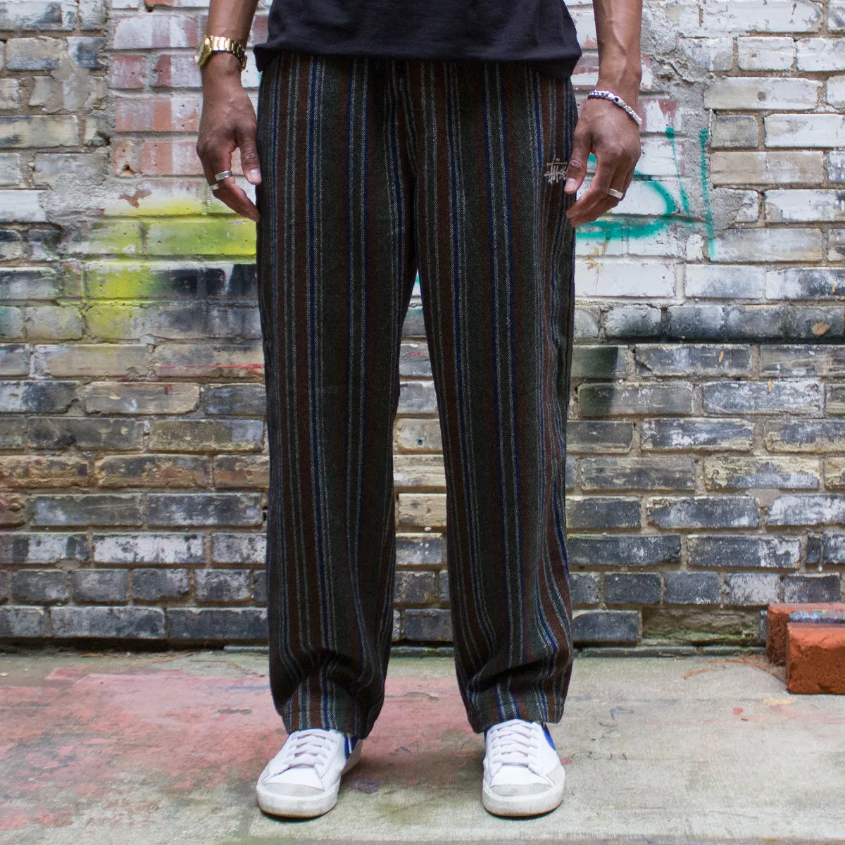 Wool Stripe Relaxed Pant