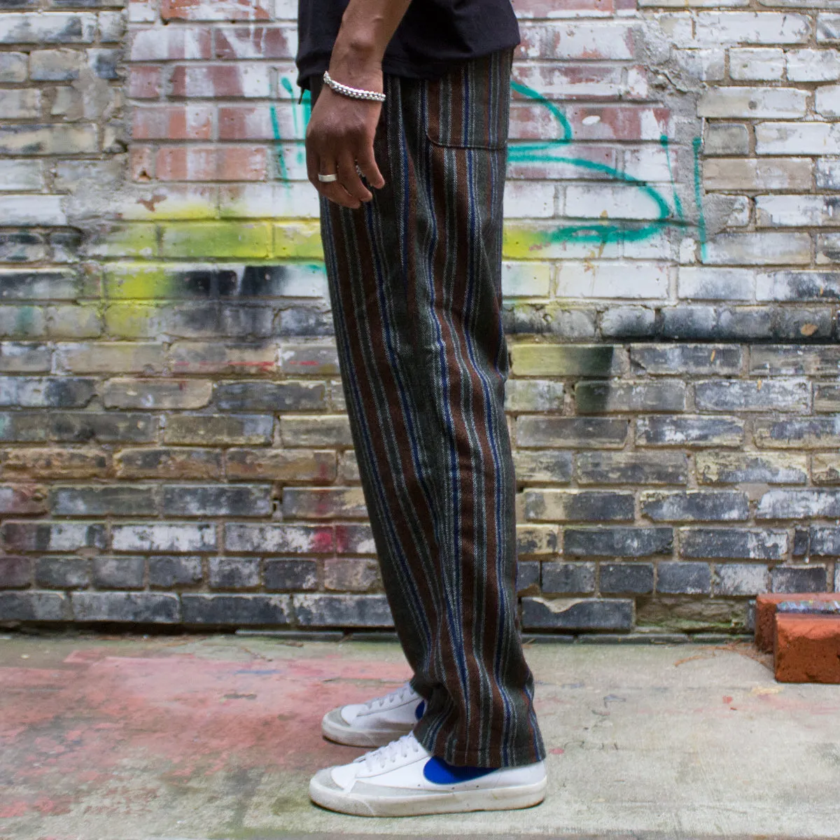 Wool Stripe Relaxed Pant