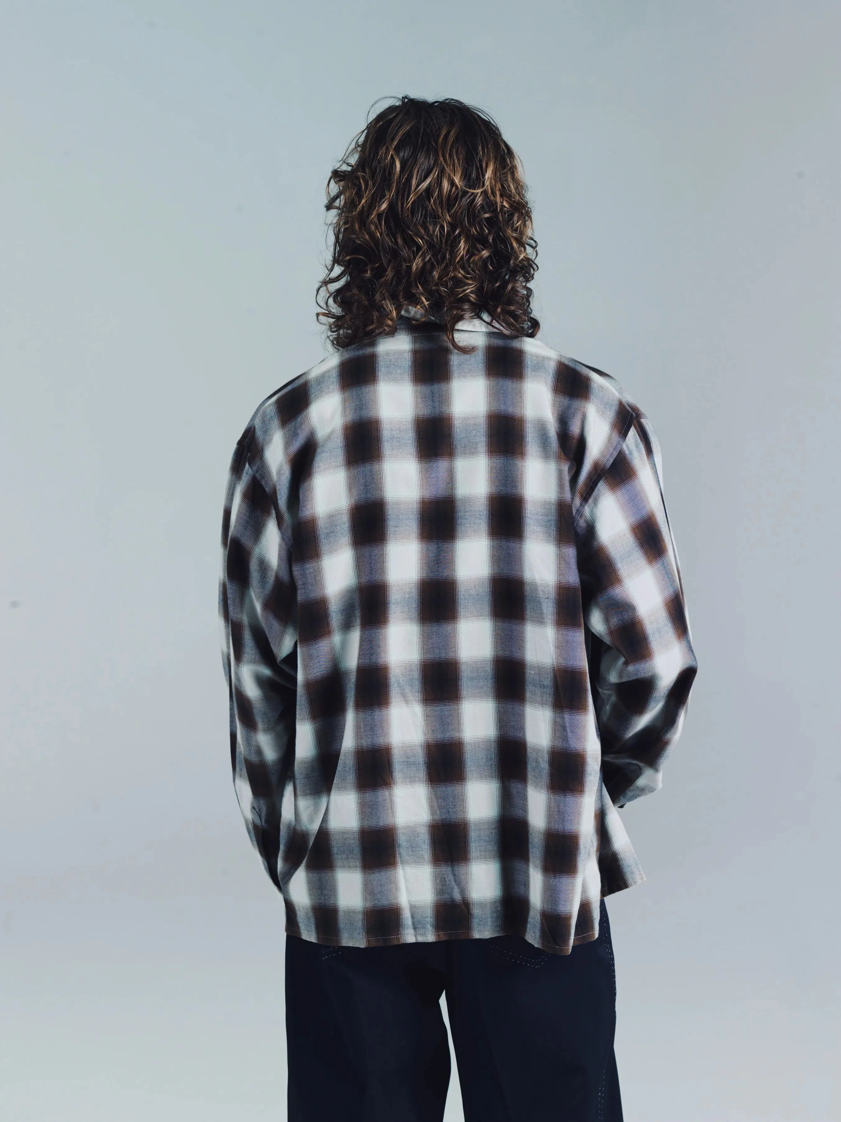 ZIP RELAXED LONG SLEEVE SHIRT | BROWN